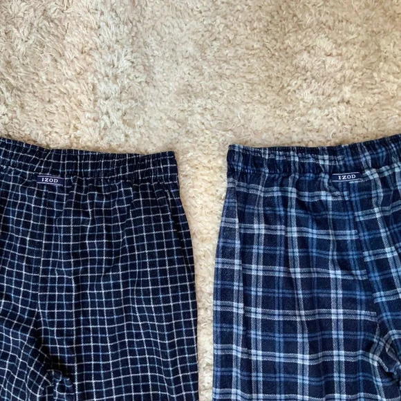 Izod Blue M x 2 Pair Plaid Flannel Pajama Bottoms Sleep Cozy Flannel Alpine - Picture 6 of 7